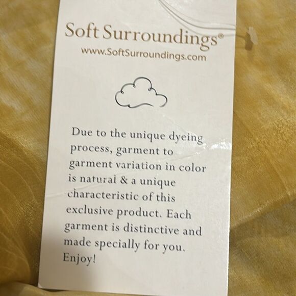 NEW! Soft Surroundings Yellow Scoop Neck Tunic ~ Side Ties ~ M - Picture 11 of 12